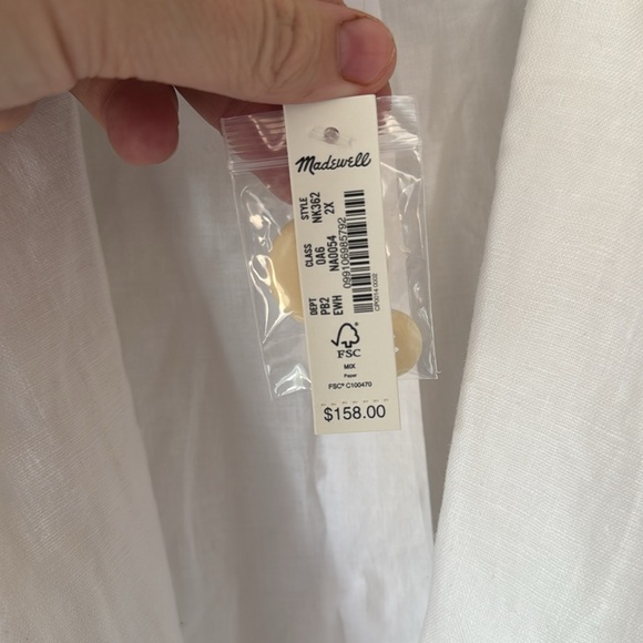 Madewell White Linen Blazer – Size 2X – New with Tags - Picture 4 of 8